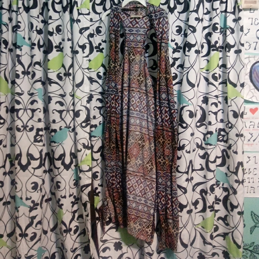 Boho sleeveless carpet duster
